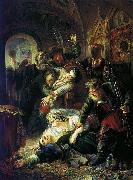 Konstantin Makovsky Agents of the False Dmitry kill the son of Boris Godunov Spain oil painting artist